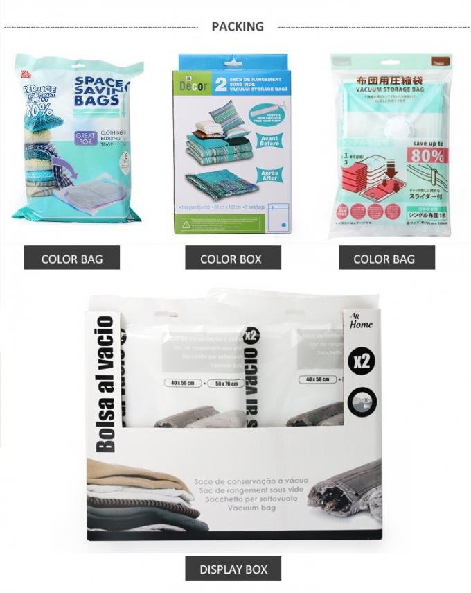 دست فشار دادن سفر پاکت ذخیره سازی خلاء پاکت فضای خلاء 7