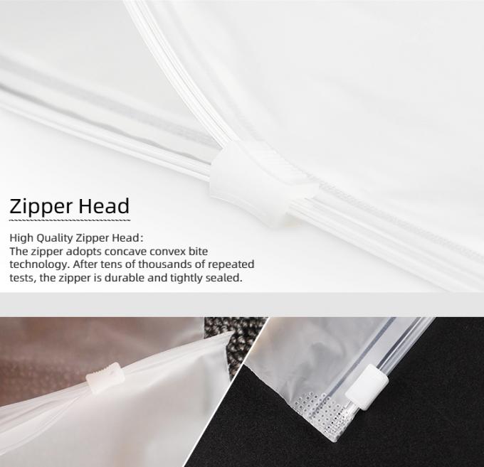 کیسه‌های زیپ‌دار CPE با اندازه سفارشی، کیسه‌های بسته‌بندی مات و یخ‌زده با زیپ برای حمل و نقل 0