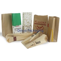 اندازه سفارشی مواد غذایی طبقه پایین کاغذی نان نازک Kraft بدون دسته با لوگو