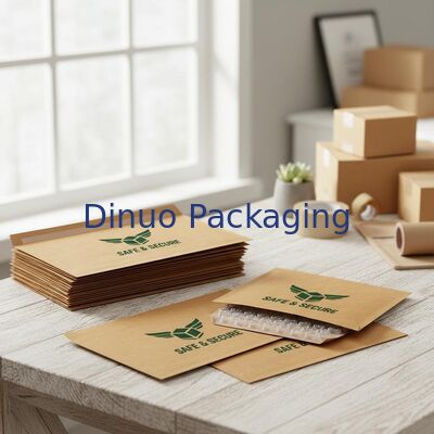 لوگو سفارشی Kraft Cushion Bubble Mailers Express Shipping پاکت های بسته بندی شده برای بسته بندی امن و راه حل های ارسال