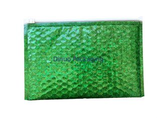 کیسه های حباب ضد آب زیپ ضد آب / فلزی سبز براق فلزی Holographic 300x250mm Ziplock فویل حباب حباب