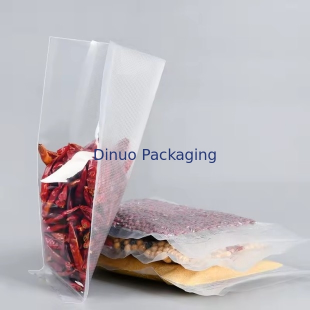 پاکت ذخیره سازی پلاستیکی بسته بندی شده با خلاء سه طرف بسته بندی شده با مواد غذایی پاکت خلاء بافت بسته بندی شده با خلاء