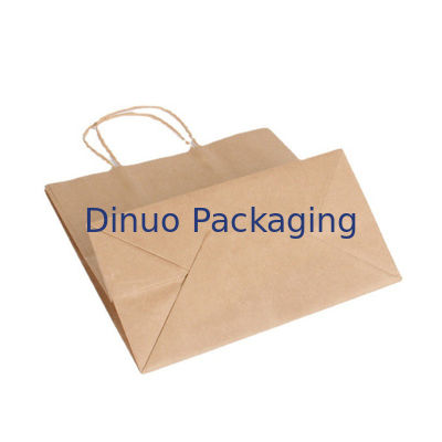 لوگوی سفارشی قهوه ای هدیه خرید کیسه کاغذی کرافت با دسته کیسه تحویل قهوه