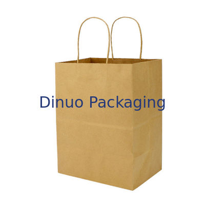 لوگوی سفارشی قهوه ای هدیه خرید کیسه کاغذی کرافت با دسته کیسه تحویل قهوه