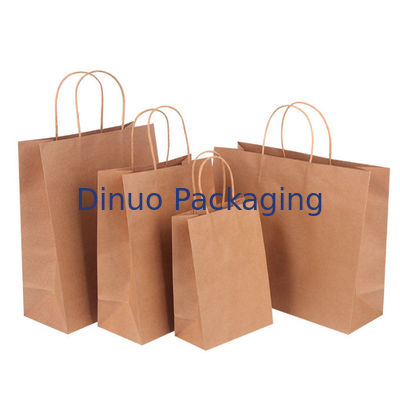 لوگوی سفارشی قهوه ای هدیه خرید کیسه کاغذی کرافت با دسته کیسه تحویل قهوه