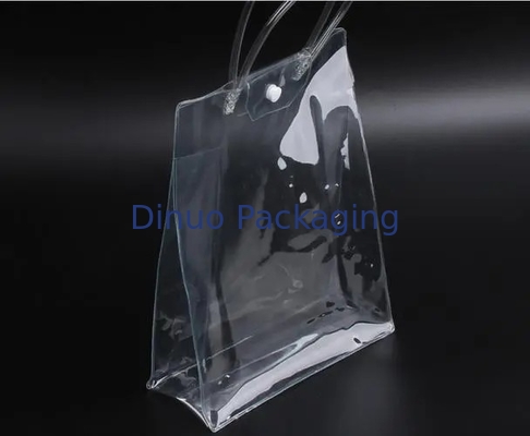 کیسه های بسته بندی شفاف PVC با اندازه سفارشی با نوار چسب OEM / ODM با قلاب