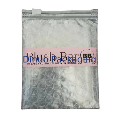 مقاوم به ضربه های متعدد استفاده می شود PVC شفاف Ziplock Zipper Bubble Bag Custom Makeup بسته بندی آرایشی