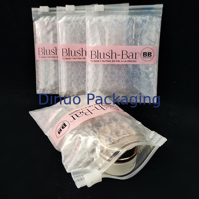مقاوم به ضربه های متعدد استفاده می شود PVC شفاف Ziplock Zipper Bubble Bag Custom Makeup بسته بندی آرایشی
