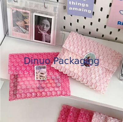 کوله نامه حباب صورتی شکل قلب ضد آب مقاوم در برابر اشک Love Bubble Wrap Sheet برای بسته بندی هدیه