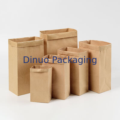 مواد غذایی قابل بازیافت ضد روغن کیسه کاغذ کلاسیک کرافت دستگیره پلاستیکی چاپ صفحه نمایش